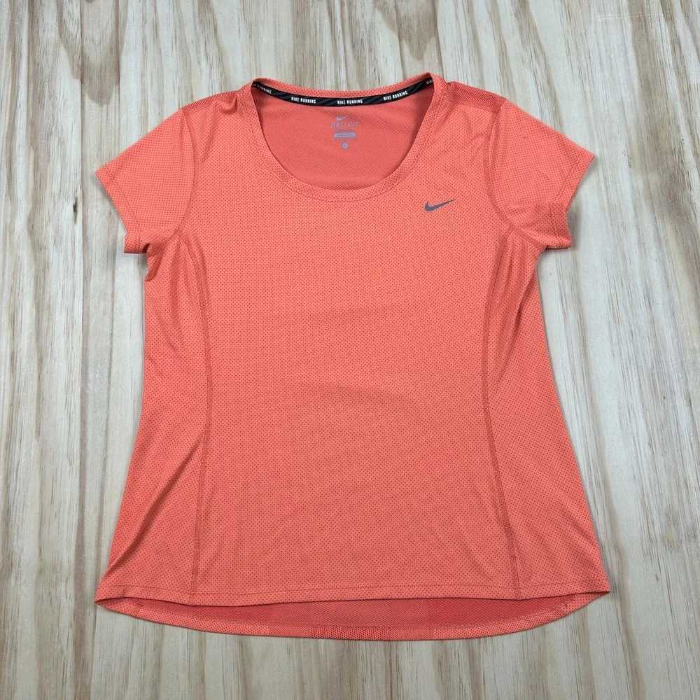 Nike Runing Dri-FIT Women's Large Peach T-Shirt Short Sleeve 849877-680 Athletic